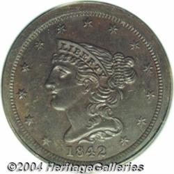 1842[1/2 C] Restrike PR63 Brown PCGS.