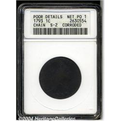 1793 Chain[1C] AMERICA--Corroded--ANACS. Poor Details, Net Poor 1.