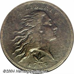 1793[1C] Wreath Cent--Vine and Bars--VF20 ANACS.