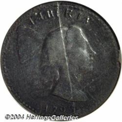 1793[1C] Liberty Cap--Tooled, Burnished--NCS. VF Details.