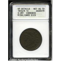 1810/09[1C]--Corroded, Misaligned Dies--ANACS. VF Details, Net VG10.