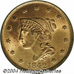 1842[1C] Large Date MS64 Red PCGS.