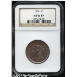 1854[1C] MS66 Brown NGC.