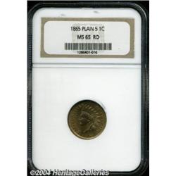 1865[1C] Plain 5 MS65 Red NGC.