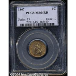 1867[1C] MS64 Red PCGS.