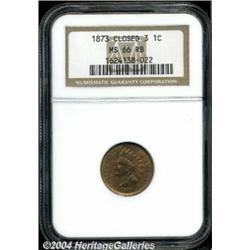 1873[1C] Closed 3 MS66 Red and Brown NGC.