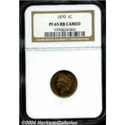 1870[1C] PR65 Red and Brown Cameo NGC.
