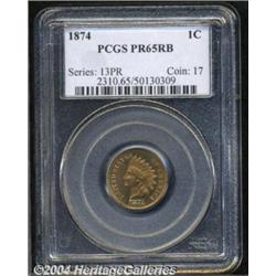 1874[1C] PR65 Red and Brown PCGS.