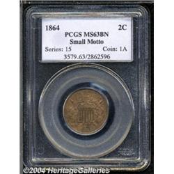 1864[2C] Small Motto MS64 Brown PCGS.