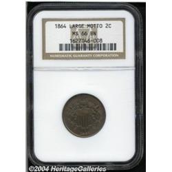 1864[2C] Large Motto MS66 Brown NGC.