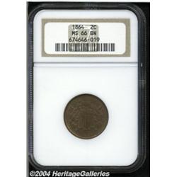 1864[2C] Large Motto MS66 Brown NGC.