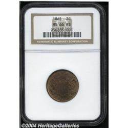 1865[2C] MS66 Red and Brown NGC.