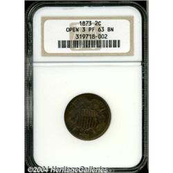 1873[2C] Open 3 PR63 Brown NGC.