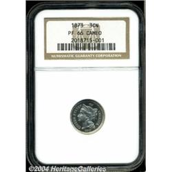 1873[3CN] Closed 3 PR66 Cameo NGC.