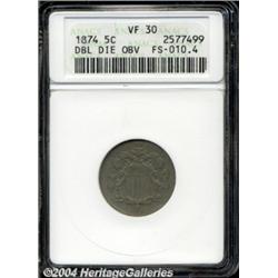 1874[5C] VF30 ANACS.