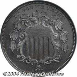 1867[5C] No Rays PR65 ANACS.