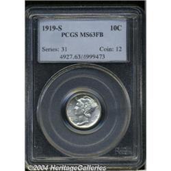 1919-S[10C] MS63 Full Bands PCGS.