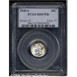 1945-S[10C] MS67 Full Bands PCGS.