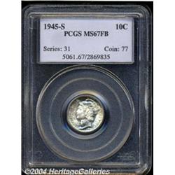 1945-S[10C] MS67 Full Bands PCGS.