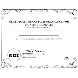 Certificates of Customs Clearance