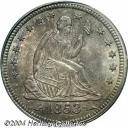 1853[25C] Arrows and Rays MS65 PCGS.