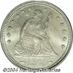 1874-S[25C] Arrows MS64 PCGS.