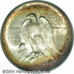 1934[50C] Texas MS68 PCGS.