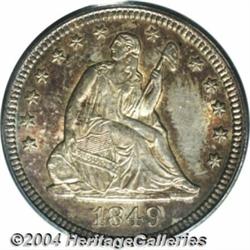 1849[25C] MS64 PCGS.