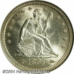 1853[25C] Arrows and Rays MS67 NGC.