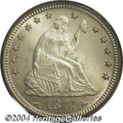 1874[25C] Arrows MS65 PCGS.