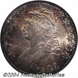 1820[50C] Square Base 2, No Knob, Large Date MS63 NGC.