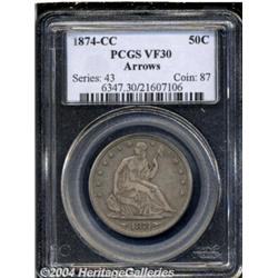 1874-CC[50C] Arrows VF30 PCGS.