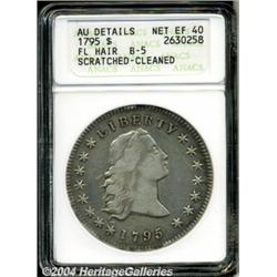 1795[S$1] Flowing Hair, Three Leaves--Scratched, Cleaned--ANACS. AU Details, Net XF40.