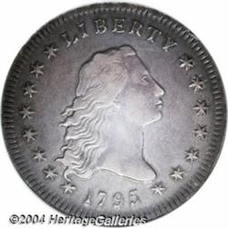 1795[S$1] Flowing Hair, Two Leaves XF45 NGC.