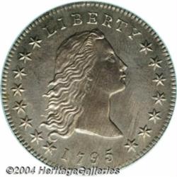1795[S$1] Flowing Hair, Two Leaves MS62 PCGS.
