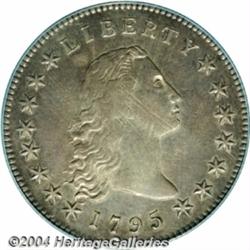 1795[S$1] Flowing Hair, Silver Plug AU50 PCGS.