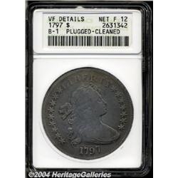 1797[S$1] 9x7 Stars, Large Letters--Plugged, Cleaned--ANACS. VF Details, Net Fine 12.