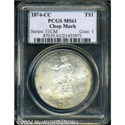 1874-CC[T$1] Chop Mark MS61 PCGS.