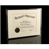 Image 8 : FERRIS BUELLER'S DAY OFF (1986) - Edward Rooney's (Jeffrey Jones) Certificate of Appreciation and Pl