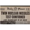 Image 3 : SUPERMAN (1978) - Daily Planet "Twin Nuclear Missiles Test Confirmed" Newspaper Front Page