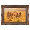 Image 1 : Buffalo Herd Oil On Canvas