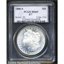 1880-S[S$1] 8 Over 7 MS65 PCGS.
