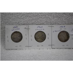 Canada Twenty-five Cent Coins (3)
