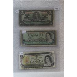 Canada Dollar Bills (3)