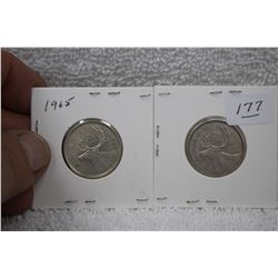 Canada Twenty-five Cent Coins (2)