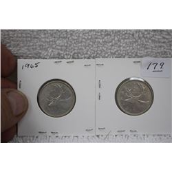 Canada Twenty-five Cent Coins (2)