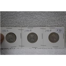 Canada Twenty-five Cent Coins (3)