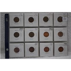 Canada One Cent Coins (12)