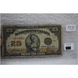 Canada Twenty-five Cent Bill