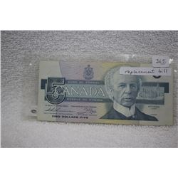 Canada Five Dollar Bill